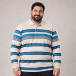 بلوز یقه دار سه دکمه راه دار افقی برند bobtex