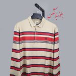 بلوز یقه دار سه دکمه راه دار افقی برند bobtex