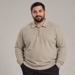 بلوز یقه دار نیم زیپ طرح نخل جنس ژاکارد برند master