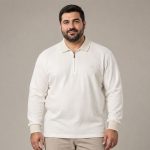 بلوز یقه دار نیم زیپ حصیری